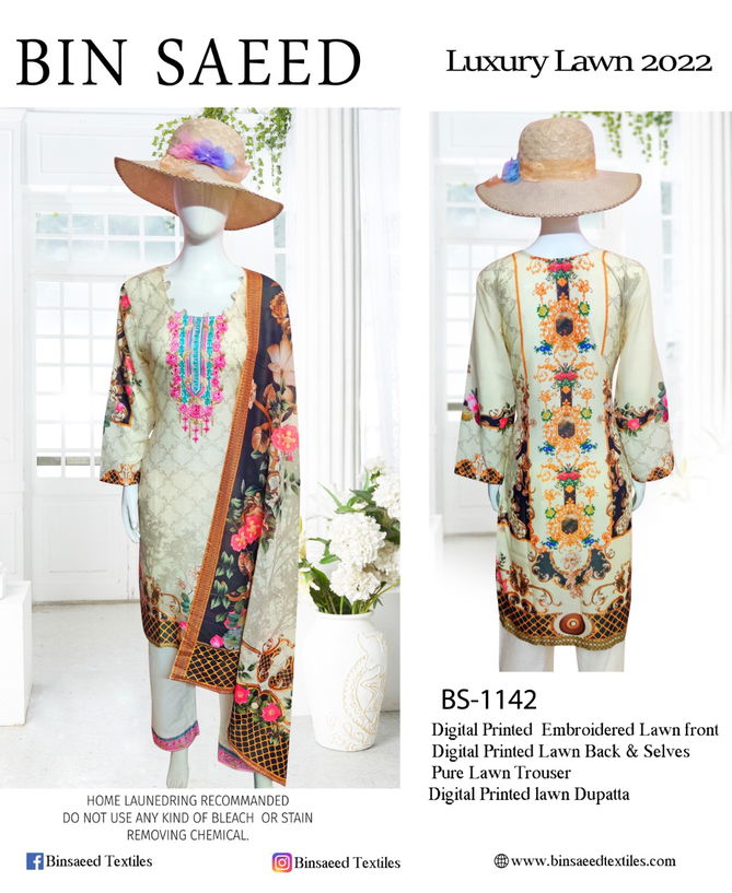 Bin Saeed Laen Collection Vol 12 Daily Wear Wholesale Karachi Cotton Dress Material
